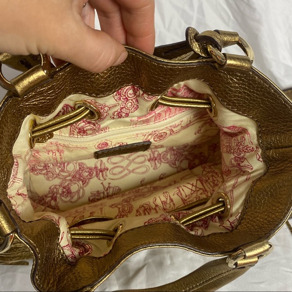 SOLD - Like New RARE Color Lancel Paris Leather Bucket Bag in  Gold - Picture 9 of 16